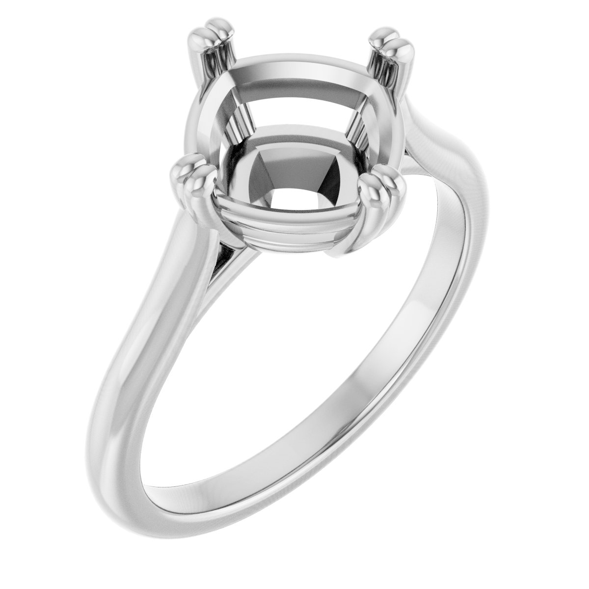 Double Claw-Prong Solitaire Engagement Ring