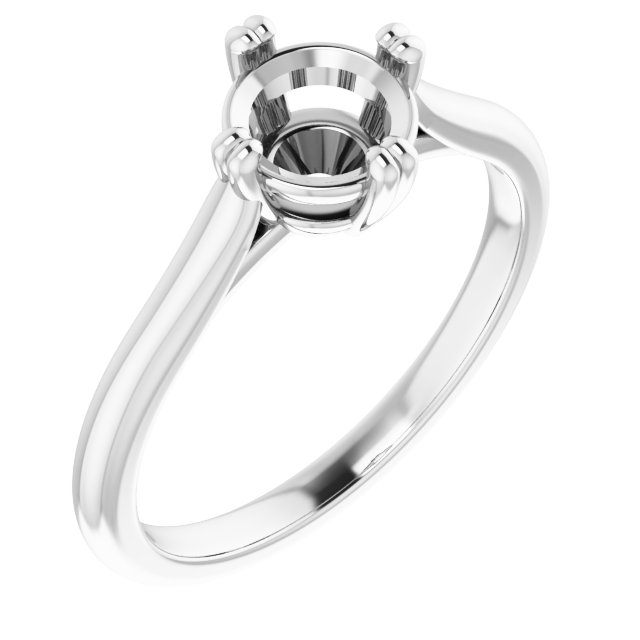 Double Claw-Prong Solitaire Engagement Ring