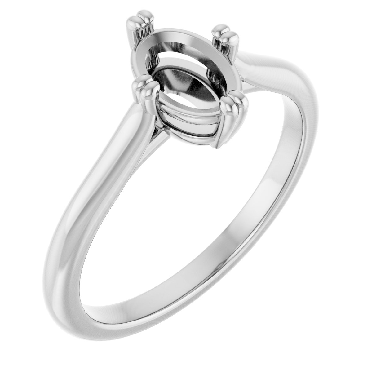 Double Claw-Prong Solitaire Engagement Ring