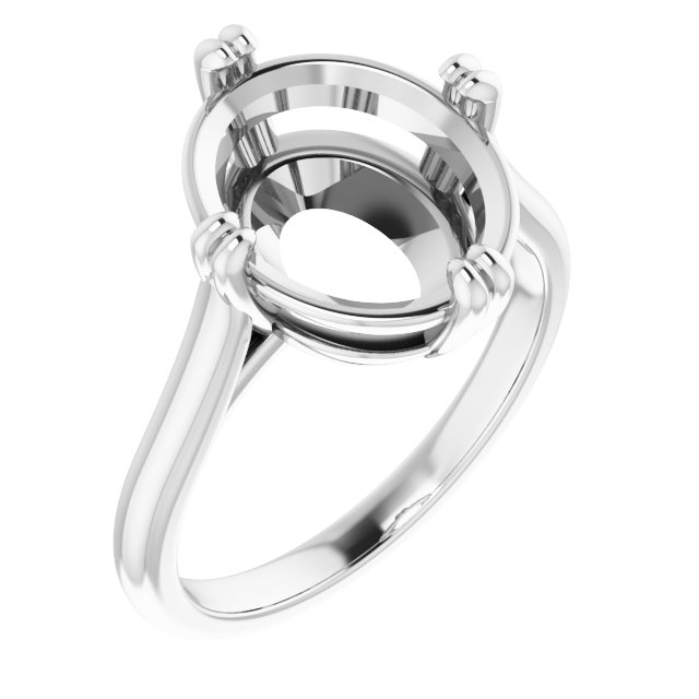 Double Claw-Prong Solitaire Engagement Ring