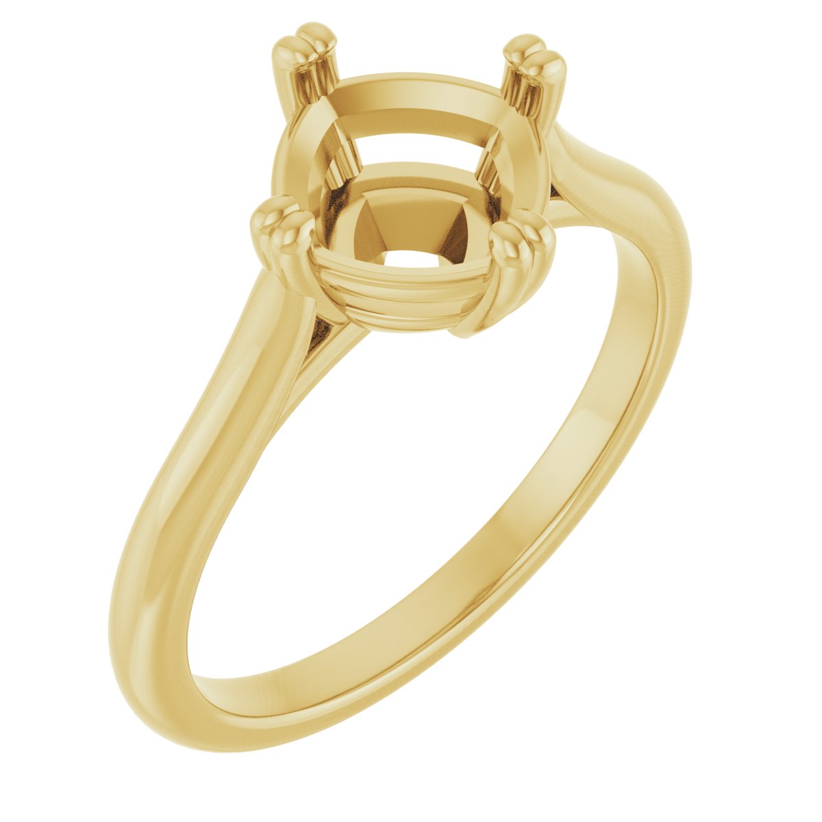 Double Claw-Prong Solitaire Engagement Ring