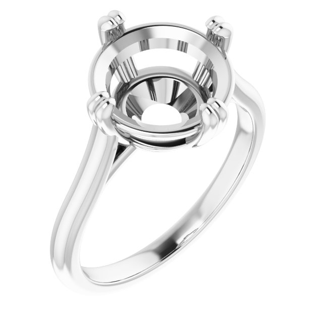 Double Claw-Prong Solitaire Engagement Ring