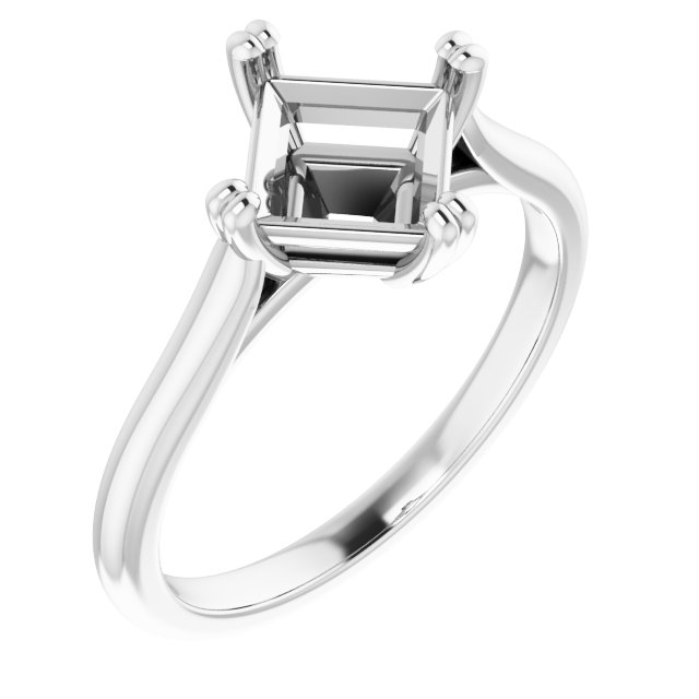 Double Claw-Prong Solitaire Engagement Ring