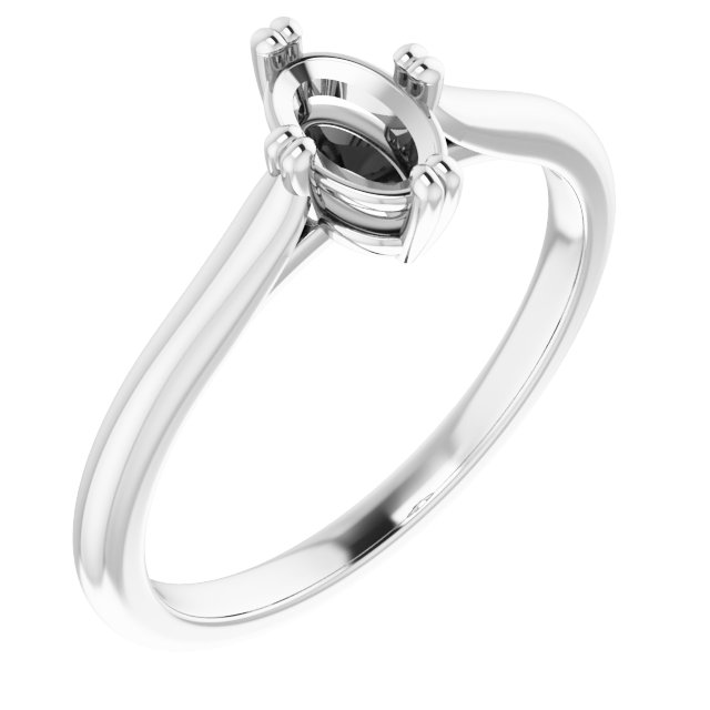 Double Claw-Prong Solitaire Engagement Ring