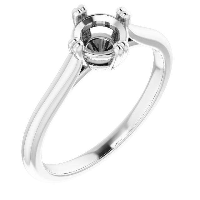 Double Claw-Prong Solitaire Engagement Ring