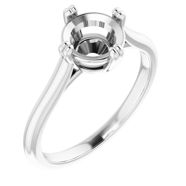 Double Claw-Prong Solitaire Engagement Ring