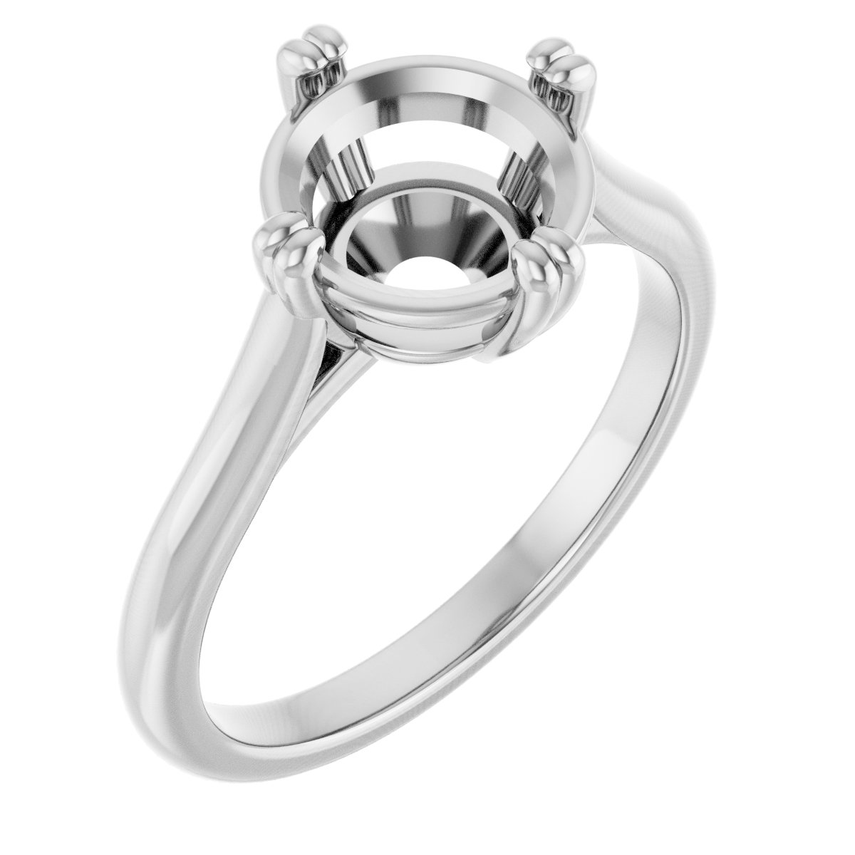 Double Claw-Prong Solitaire Engagement Ring