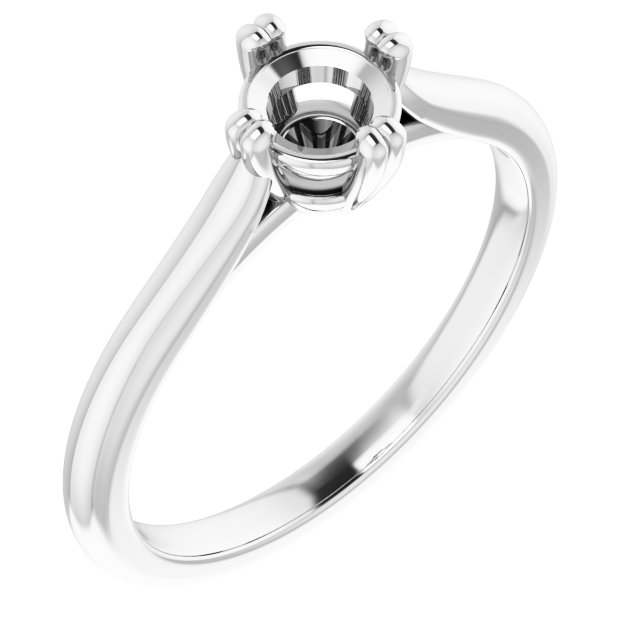 Double Claw-Prong Solitaire Engagement Ring