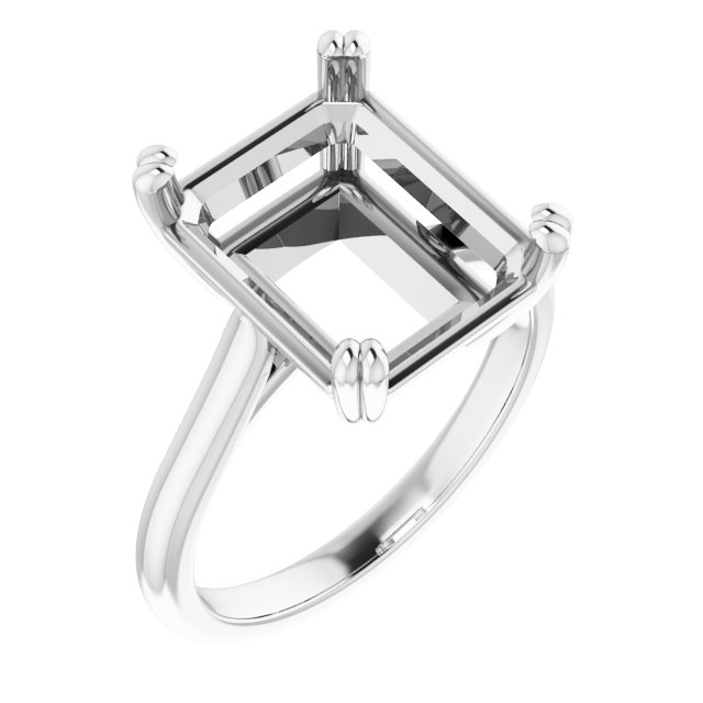 Double Claw-Prong Solitaire Engagement Ring