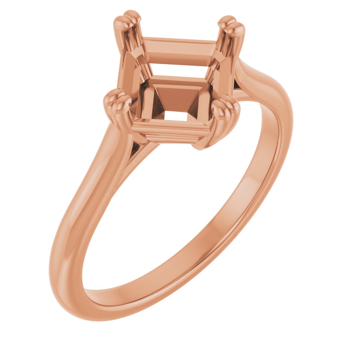 Double Claw-Prong Solitaire Engagement Ring