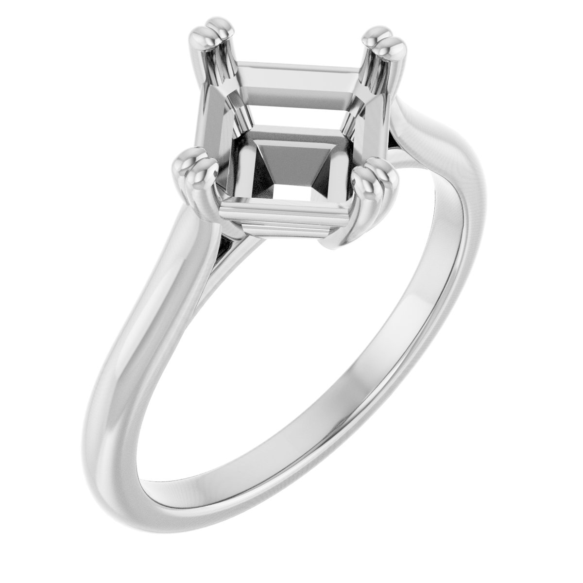 Double Claw-Prong Solitaire Engagement Ring