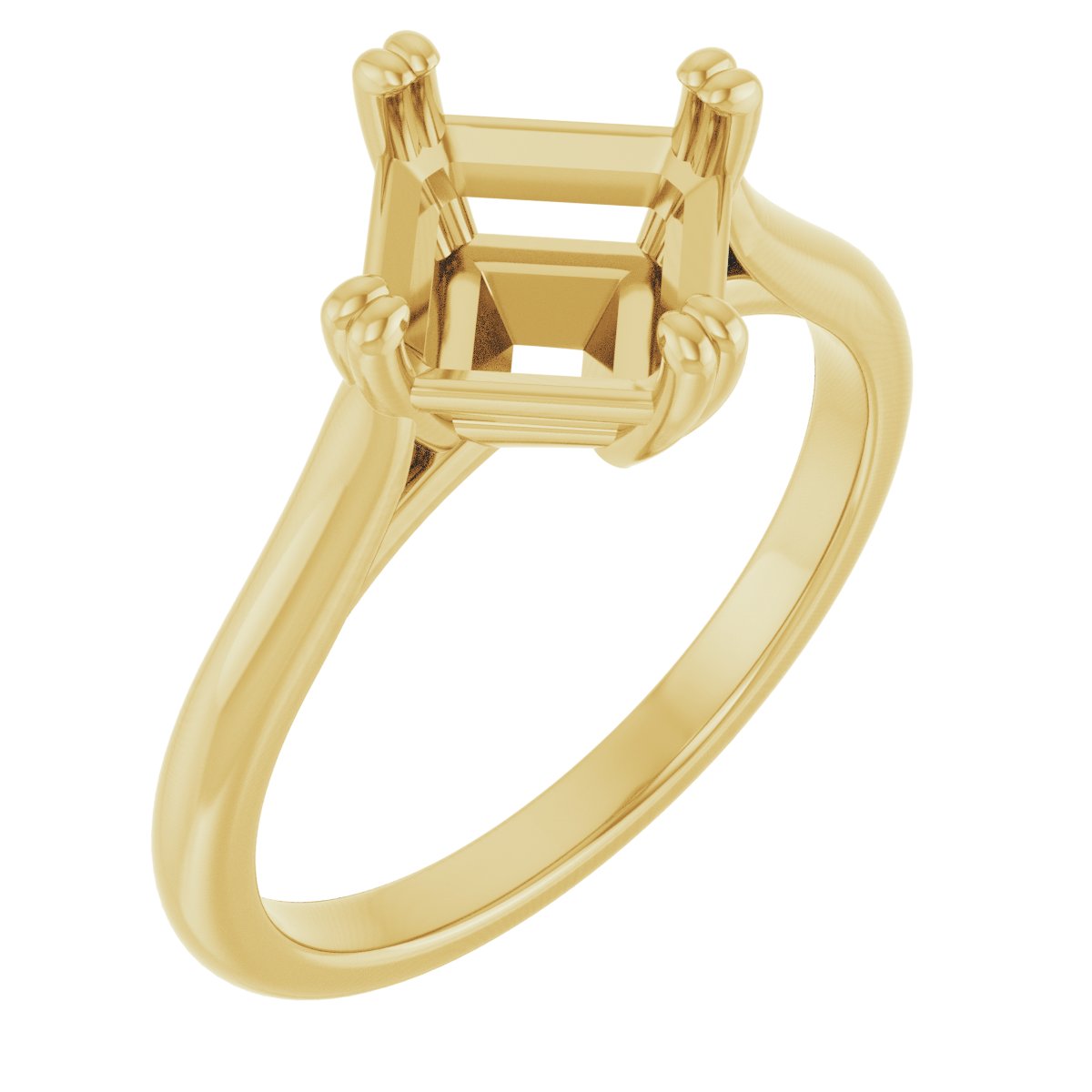 Double Claw-Prong Solitaire Engagement Ring