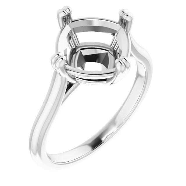 Double Claw-Prong Solitaire Engagement Ring