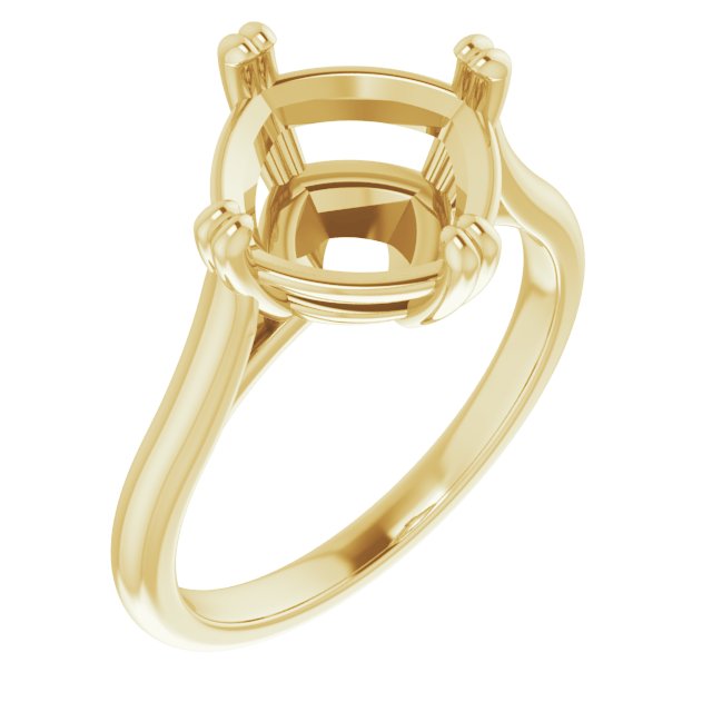 Double Claw-Prong Solitaire Engagement Ring