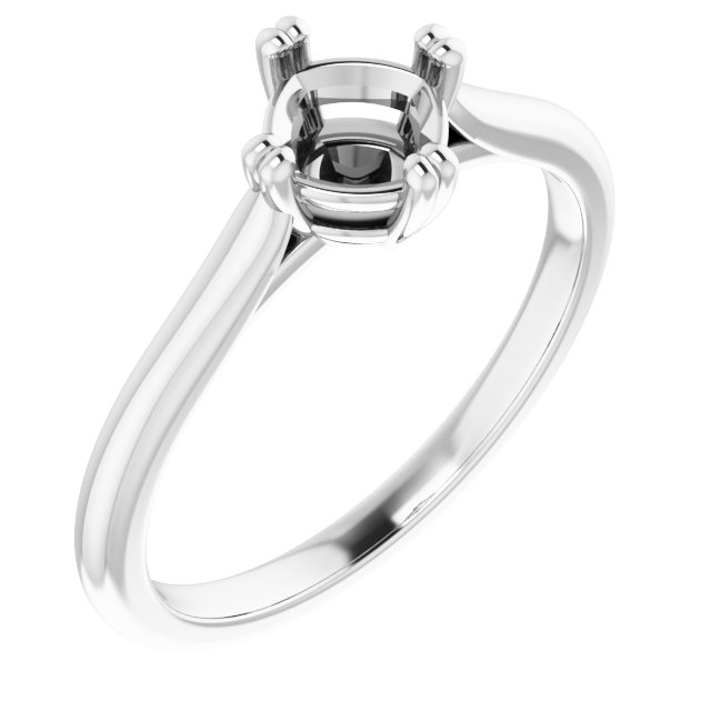 Double Claw-Prong Solitaire Engagement Ring