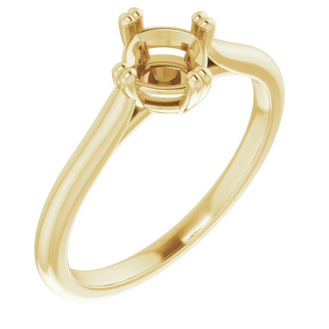 Double Claw-Prong Solitaire Engagement Ring