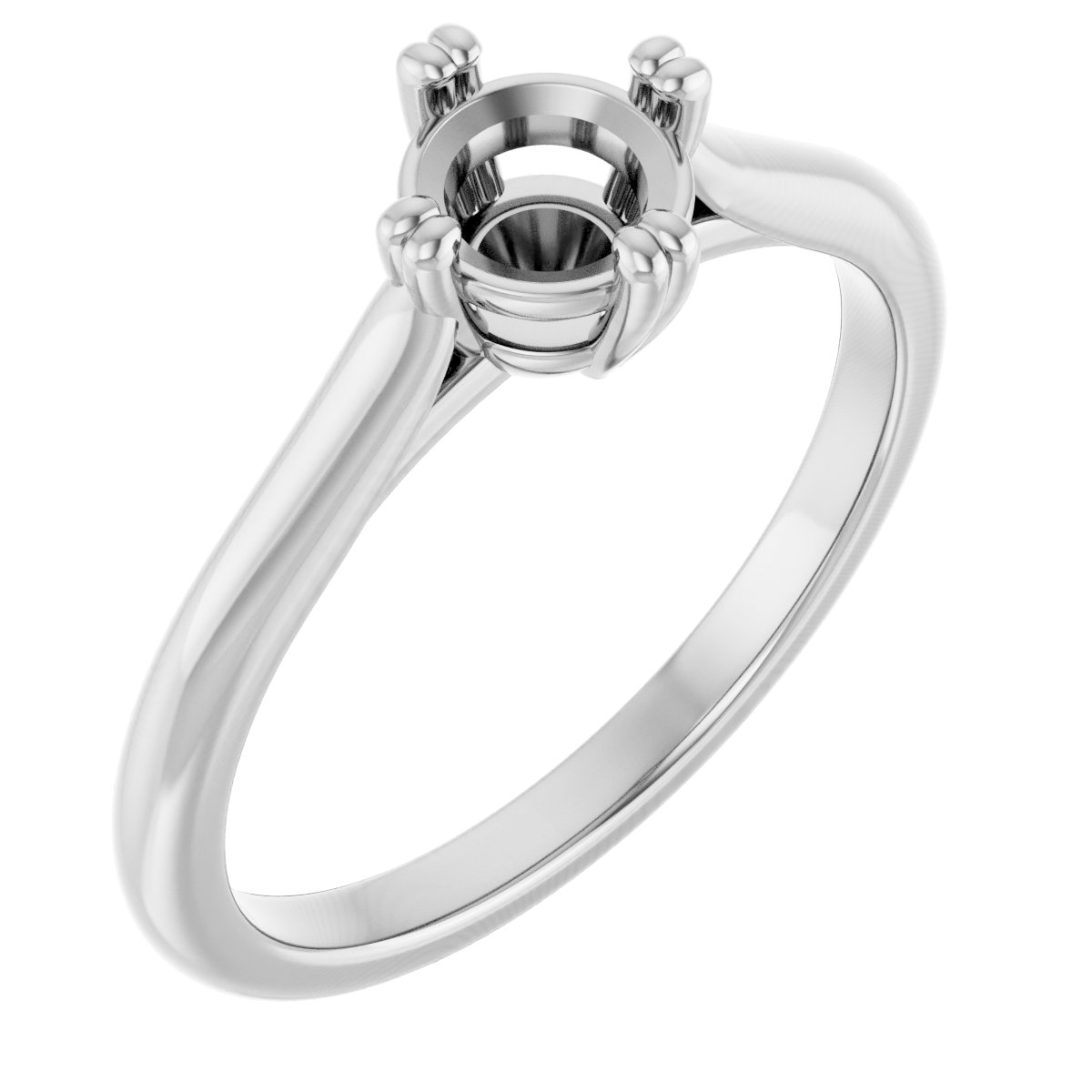 Double Claw-Prong Solitaire Engagement Ring