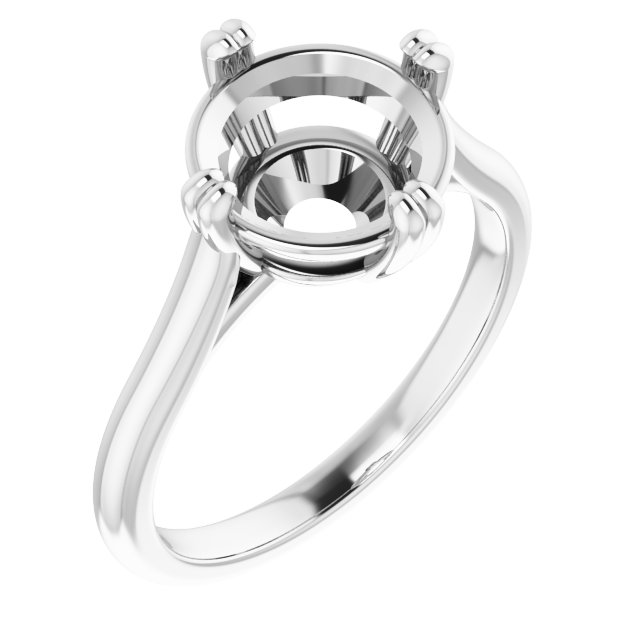 Double Claw-Prong Solitaire Engagement Ring
