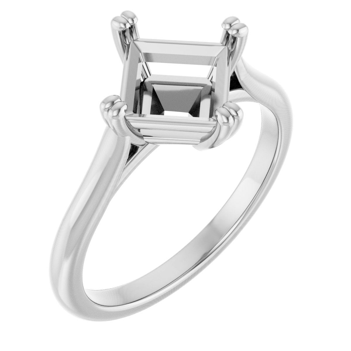 Double Claw-Prong Solitaire Engagement Ring