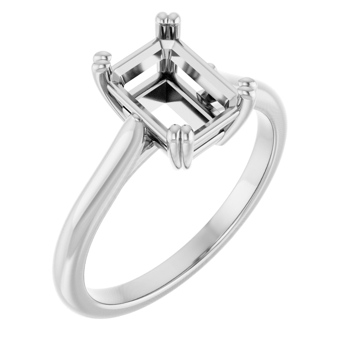 Double Claw-Prong Solitaire Engagement Ring