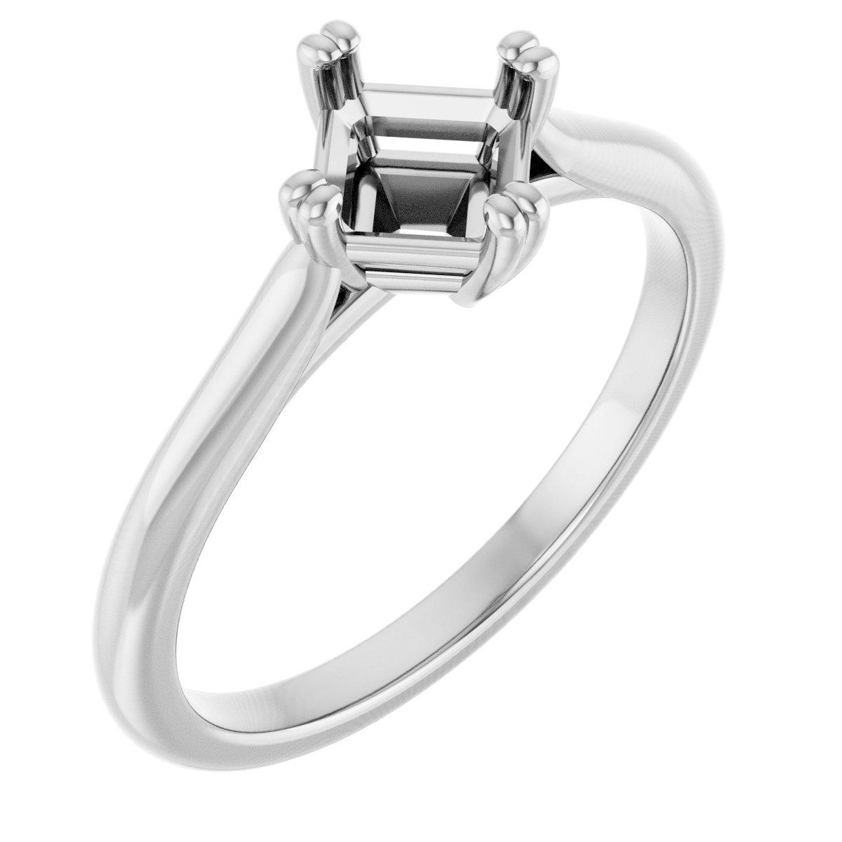 Double Claw-Prong Solitaire Engagement Ring