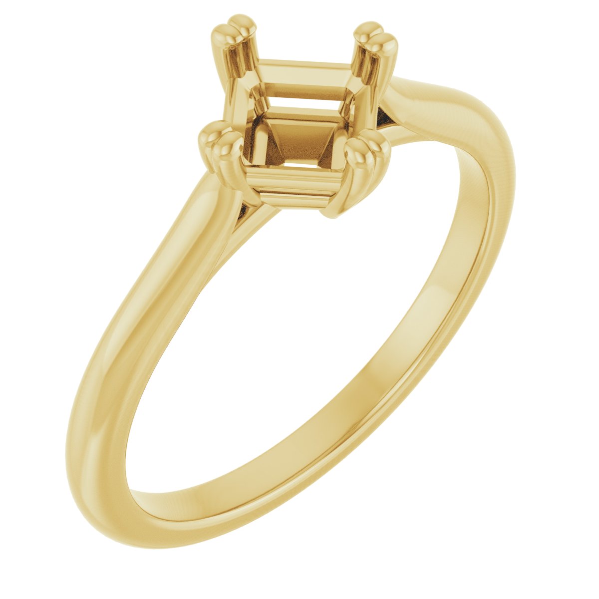 Double Claw-Prong Solitaire Engagement Ring