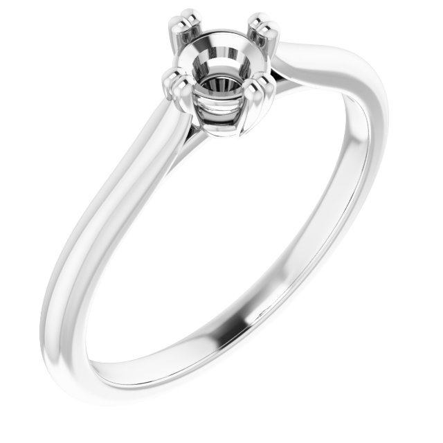 Double Claw-Prong Solitaire Engagement Ring