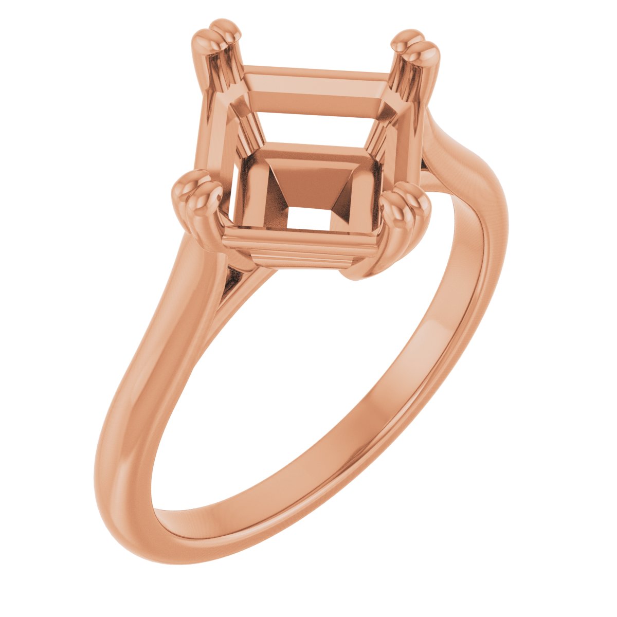 Double Claw-Prong Solitaire Engagement Ring