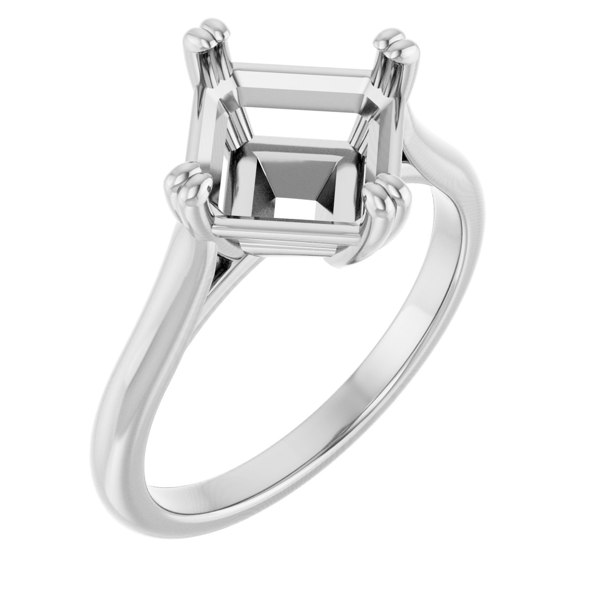 Double Claw-Prong Solitaire Engagement Ring