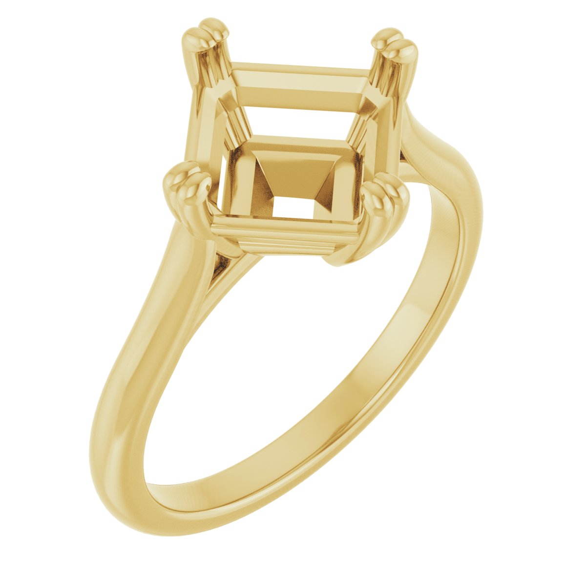 Double Claw-Prong Solitaire Engagement Ring