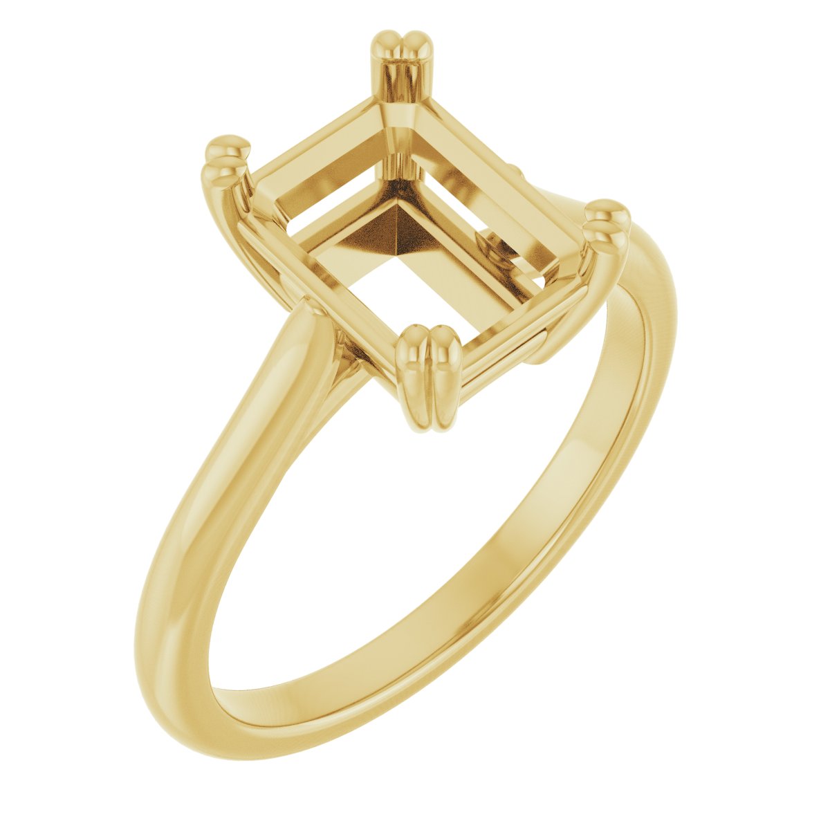 Double Claw-Prong Solitaire Engagement Ring