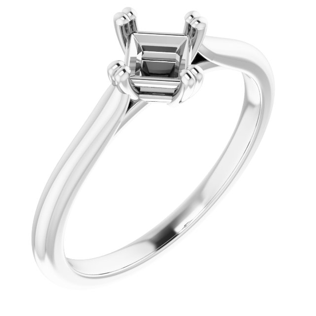 Double Claw-Prong Solitaire Engagement Ring