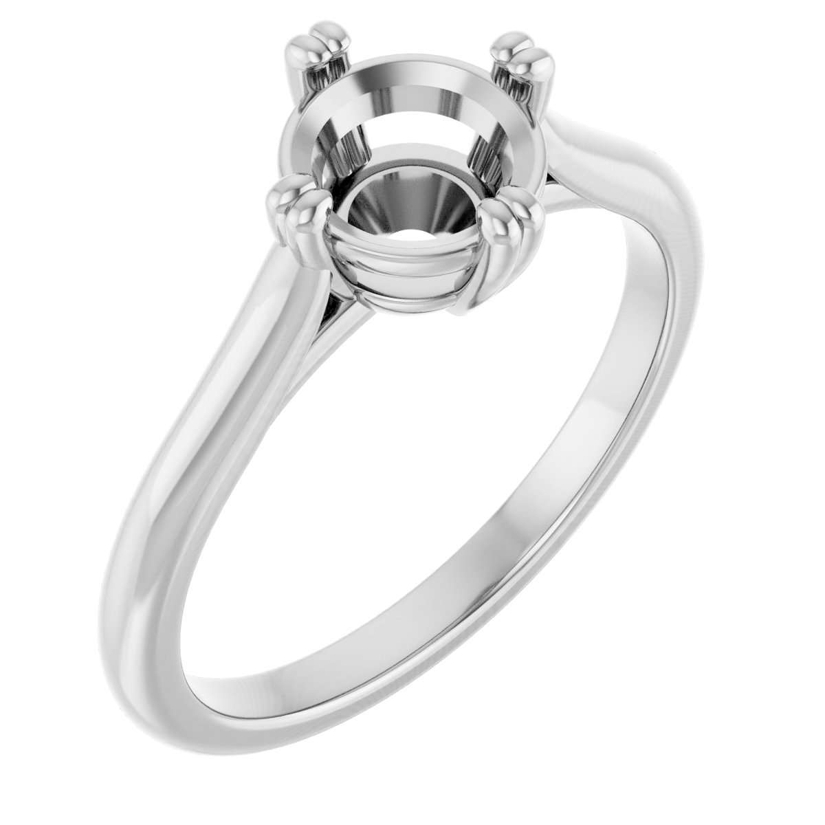 Double Claw-Prong Solitaire Engagement Ring