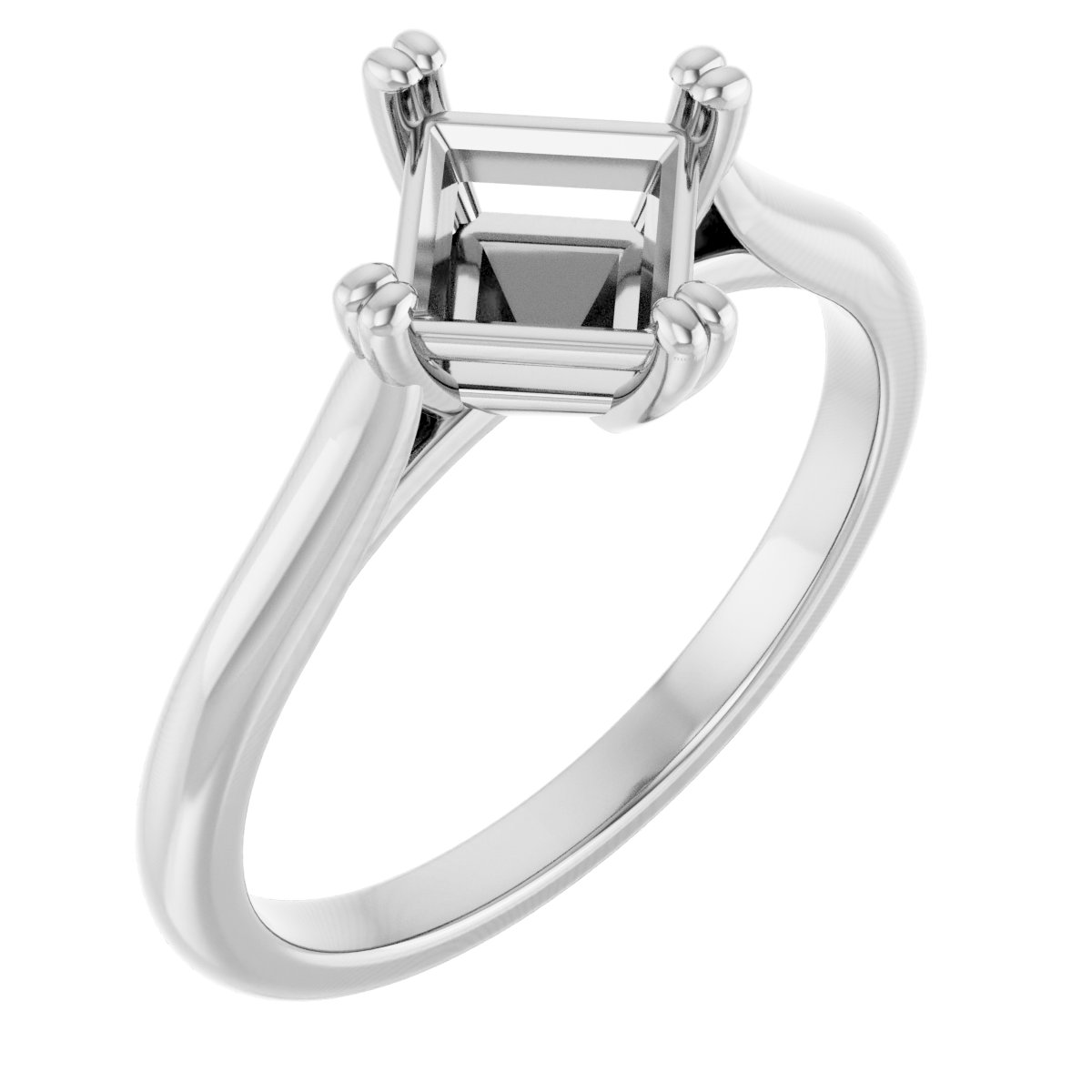 Double Claw-Prong Solitaire Engagement Ring