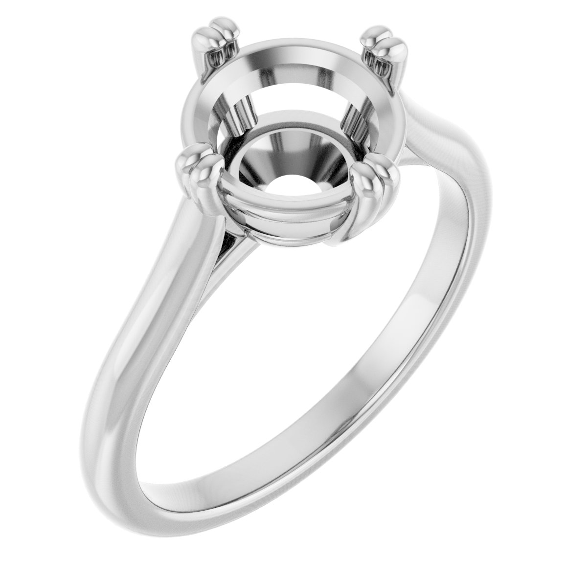 Double Claw-Prong Solitaire Engagement Ring