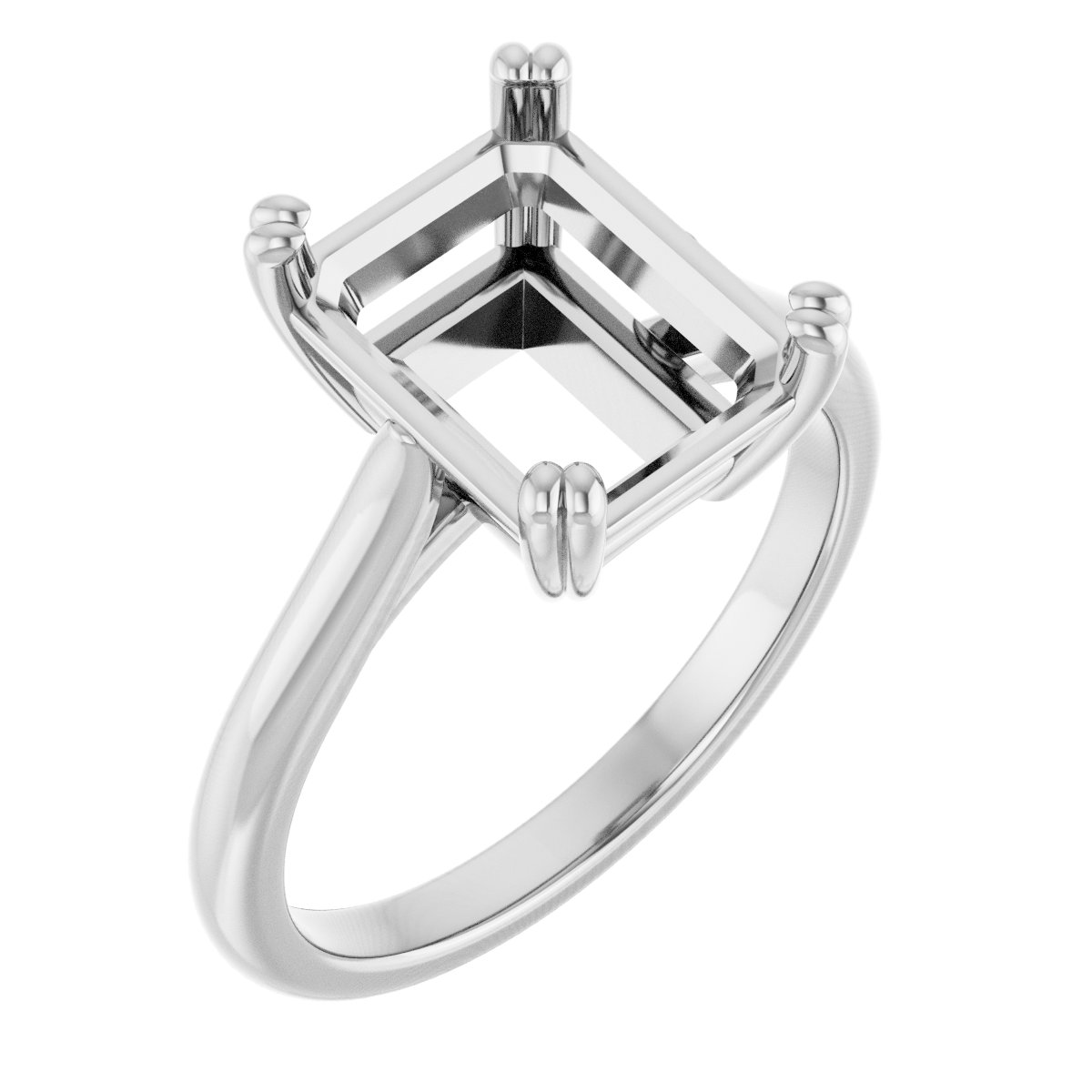 Double Claw-Prong Solitaire Engagement Ring