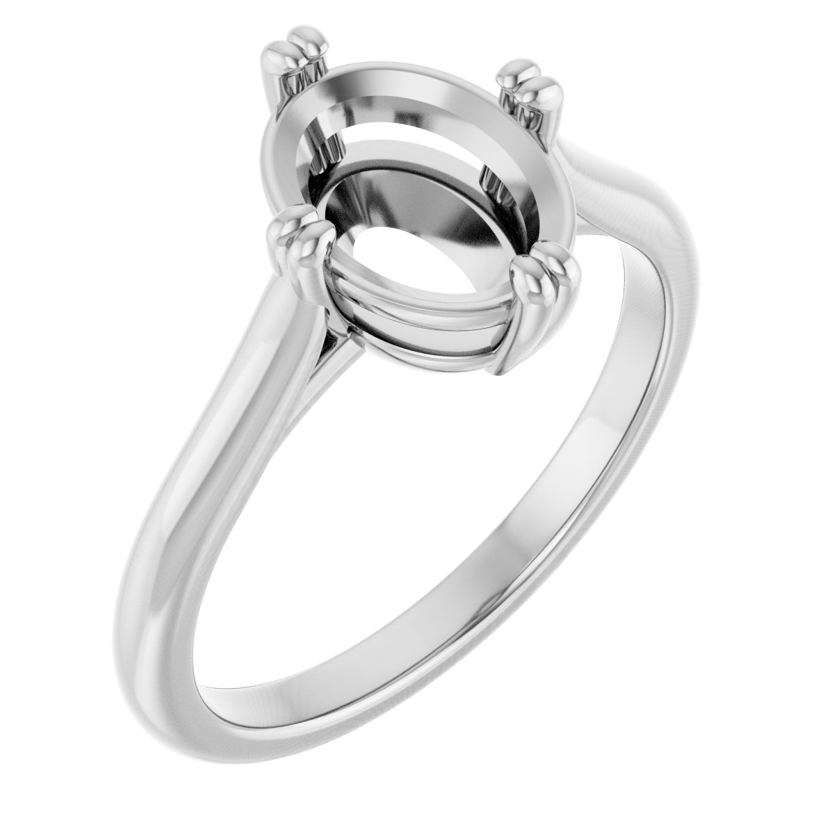 Double Claw-Prong Solitaire Engagement Ring