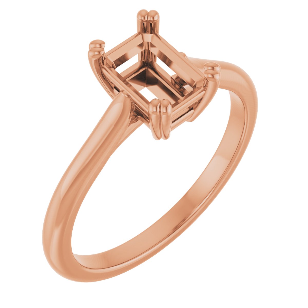 Double Claw-Prong Solitaire Engagement Ring