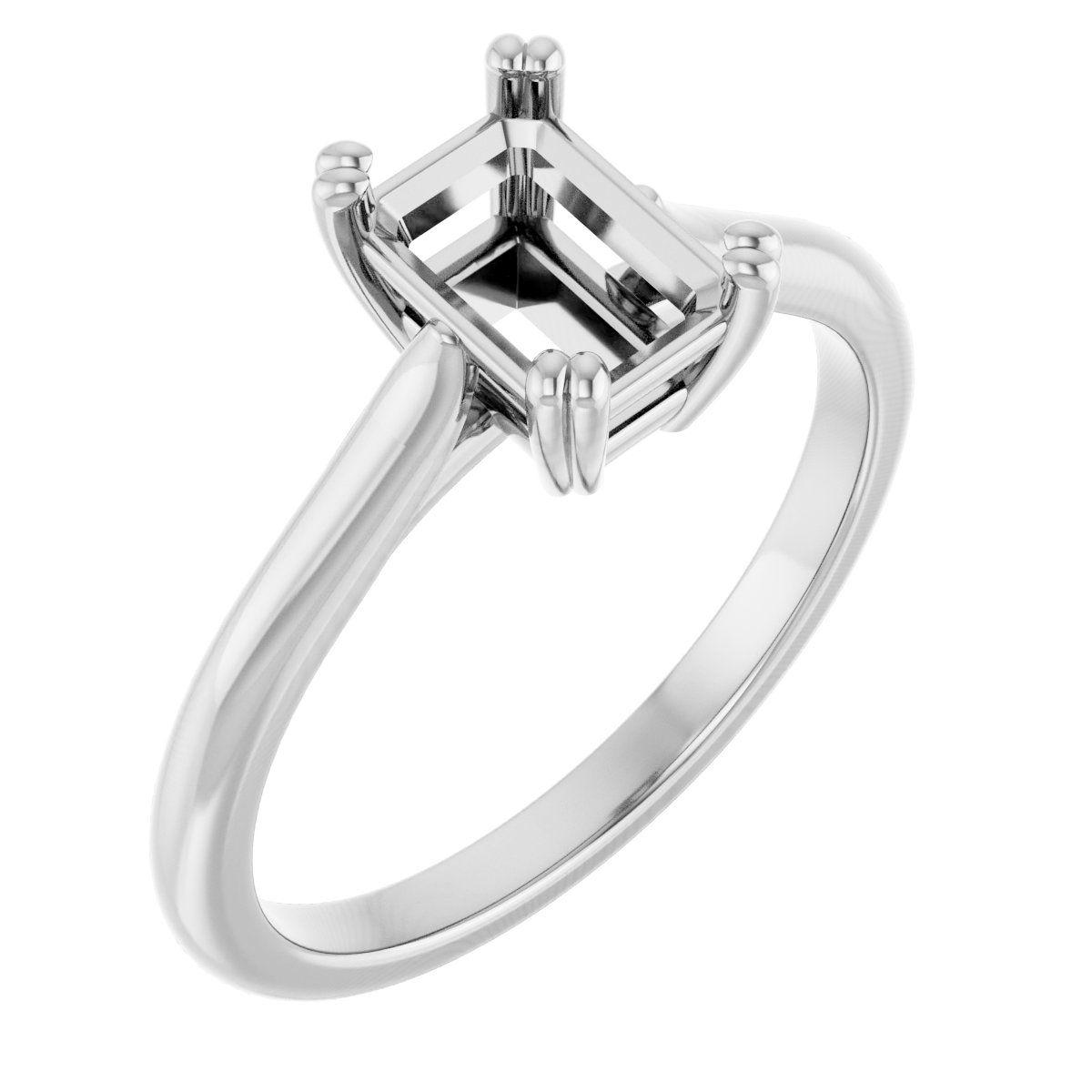 Double Claw-Prong Solitaire Engagement Ring