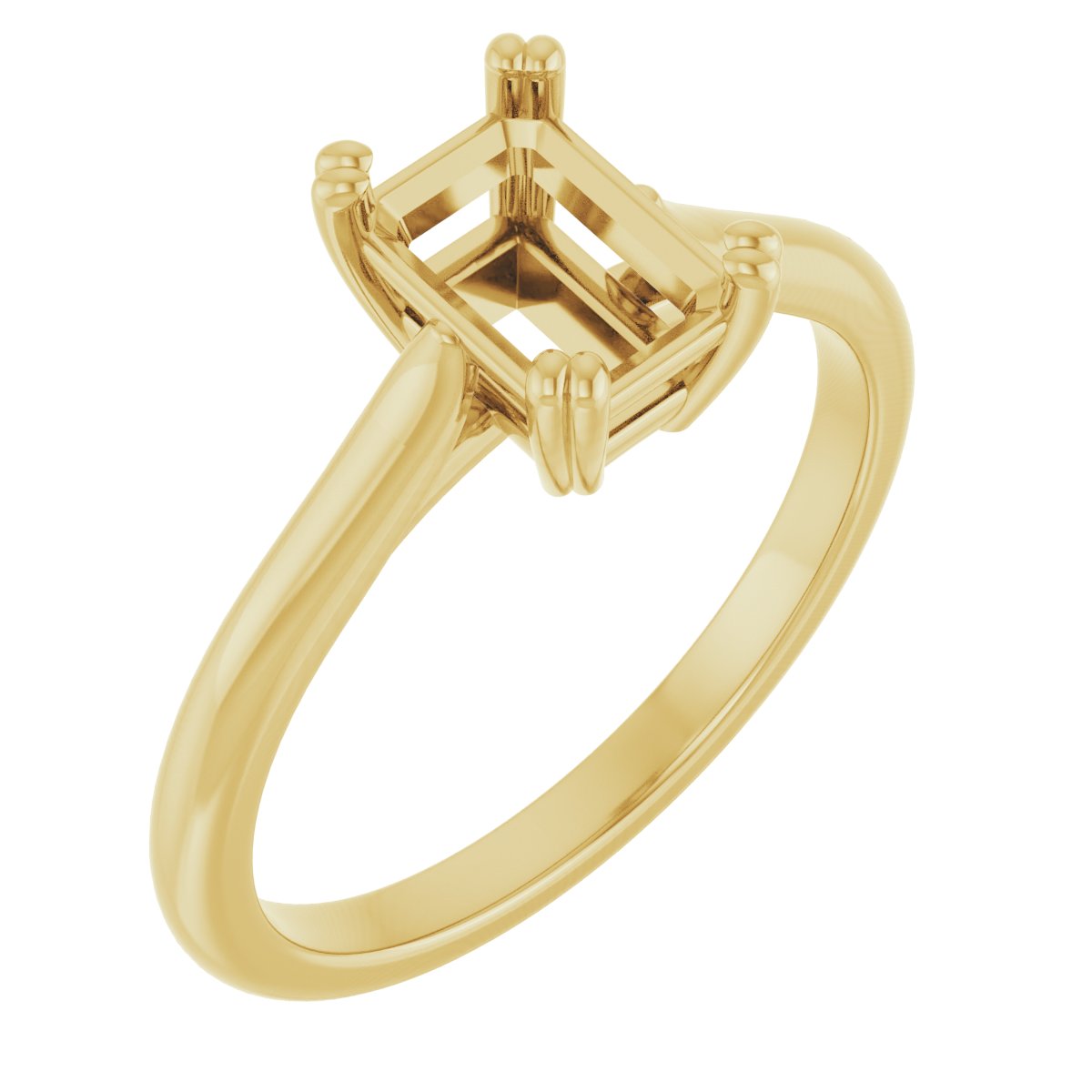 Double Claw-Prong Solitaire Engagement Ring