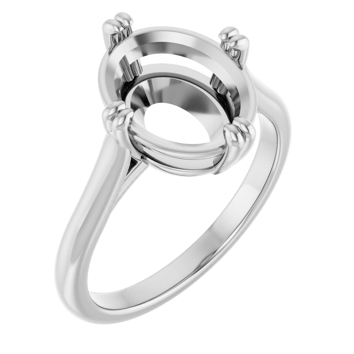 Double Claw-Prong Solitaire Engagement Ring