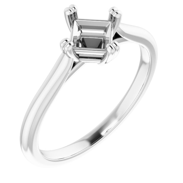 Double Claw-Prong Solitaire Engagement Ring