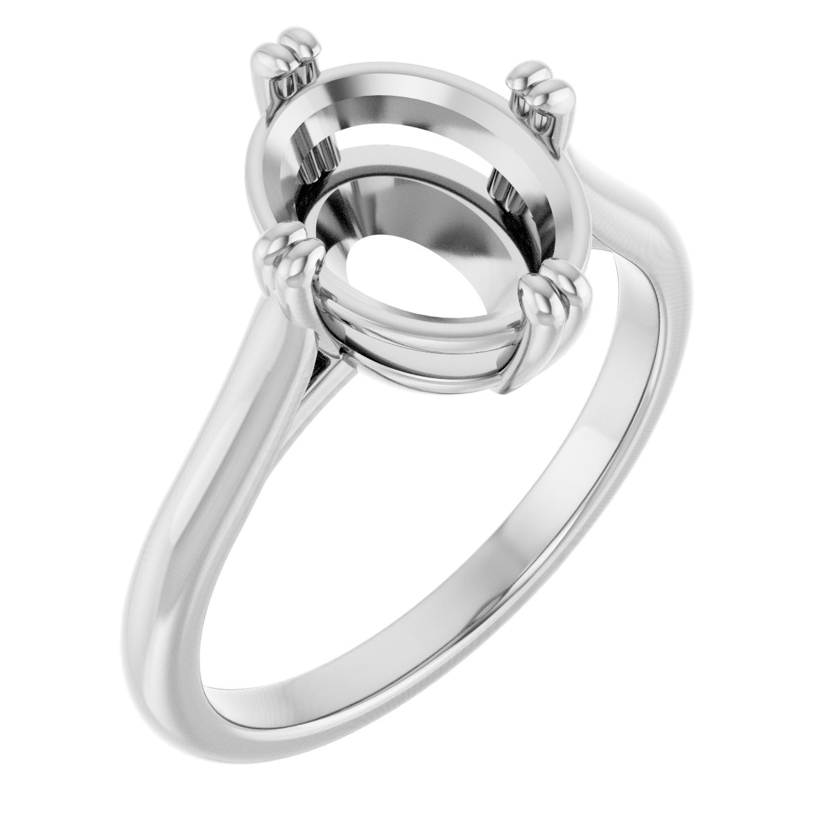 Double Claw-Prong Solitaire Engagement Ring