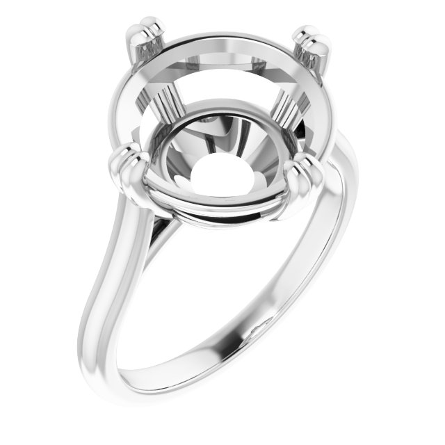 Double Claw-Prong Solitaire Engagement Ring