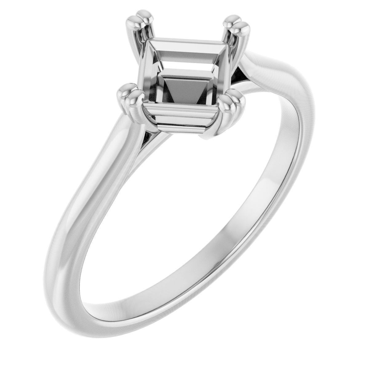 Double Claw-Prong Solitaire Engagement Ring