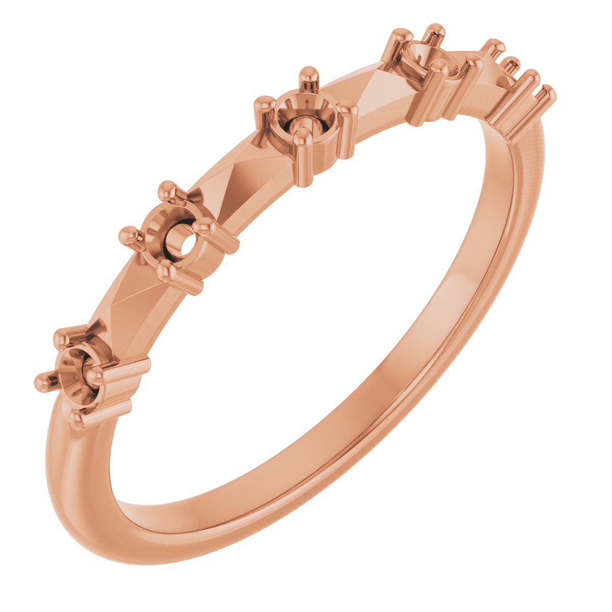 Five-Stone Geometric Anniversary Band