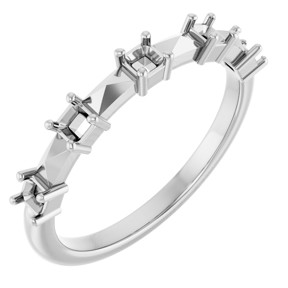 Five-Stone Geometric Anniversary Band
