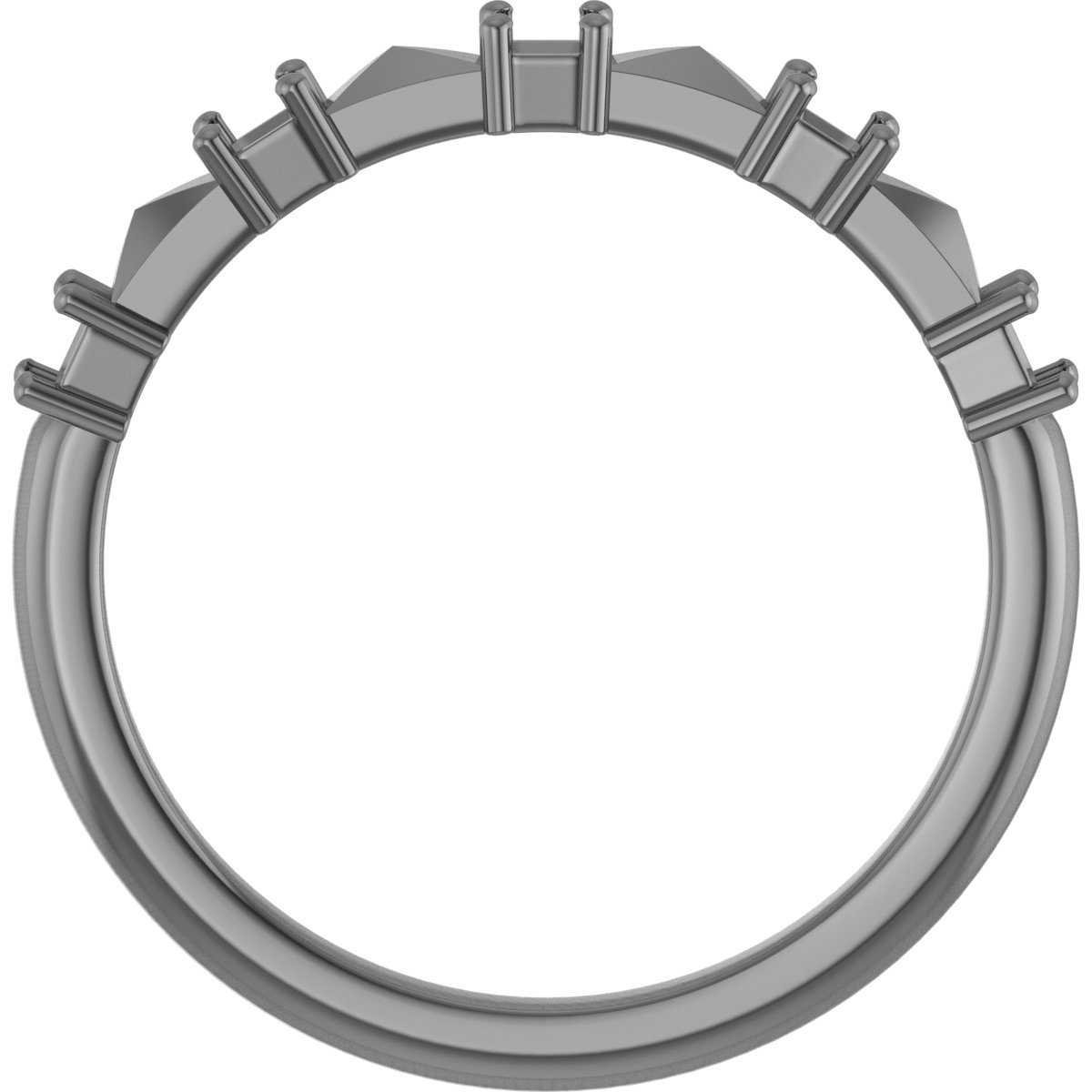 4.5 x 3 mm Emerald Anniversary Band Mounting view 2