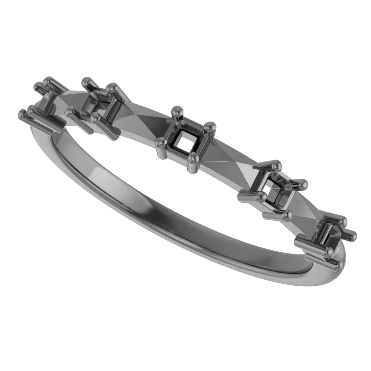 4.5 x 3 mm Emerald Anniversary Band Mounting view 5