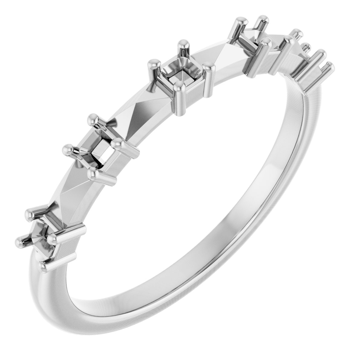 Five-Stone Geometric Anniversary Band